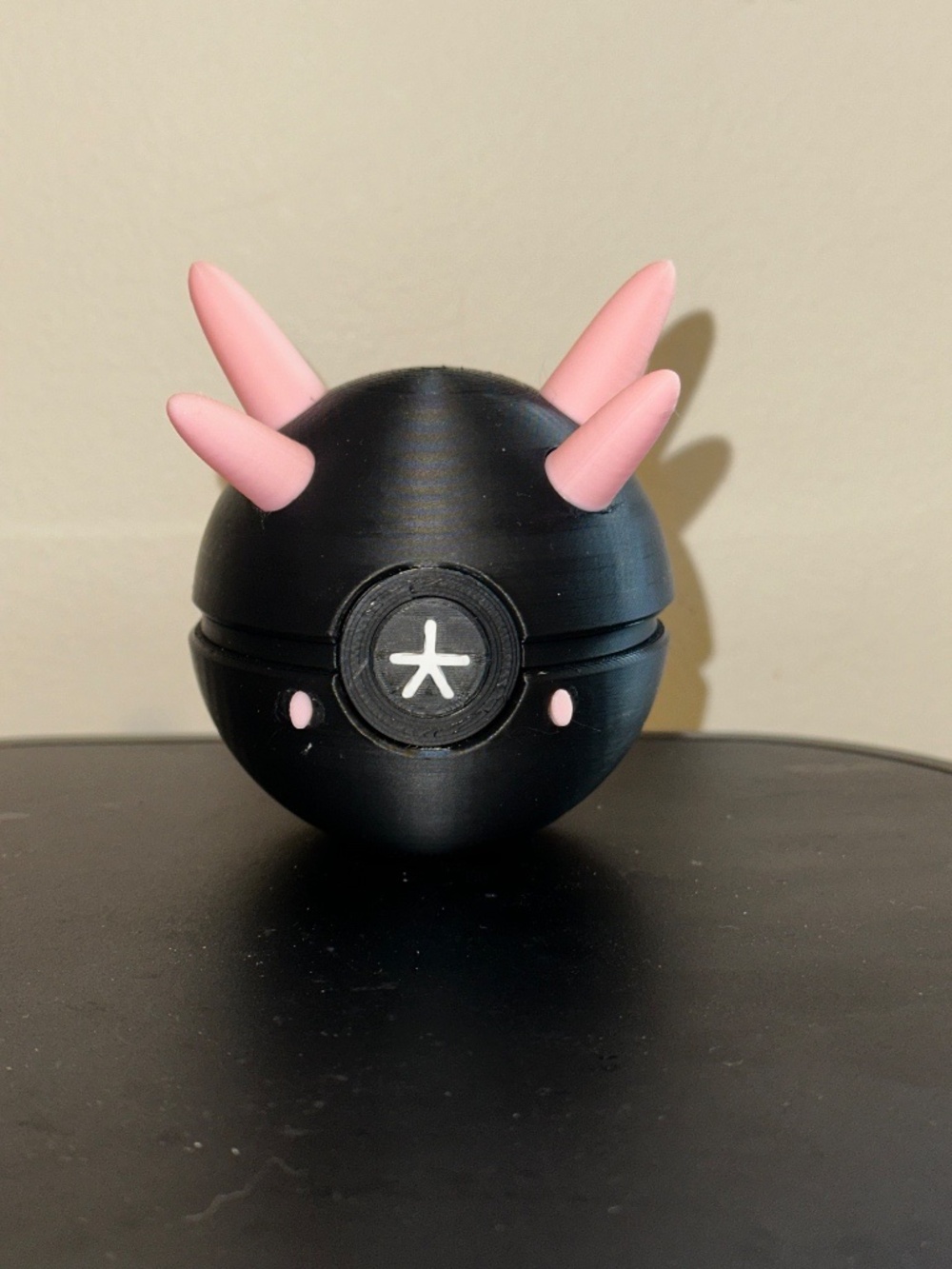 Black Pink-Spiked Sea Creature Sphere Display – 3D Printed Coral Spike Orb